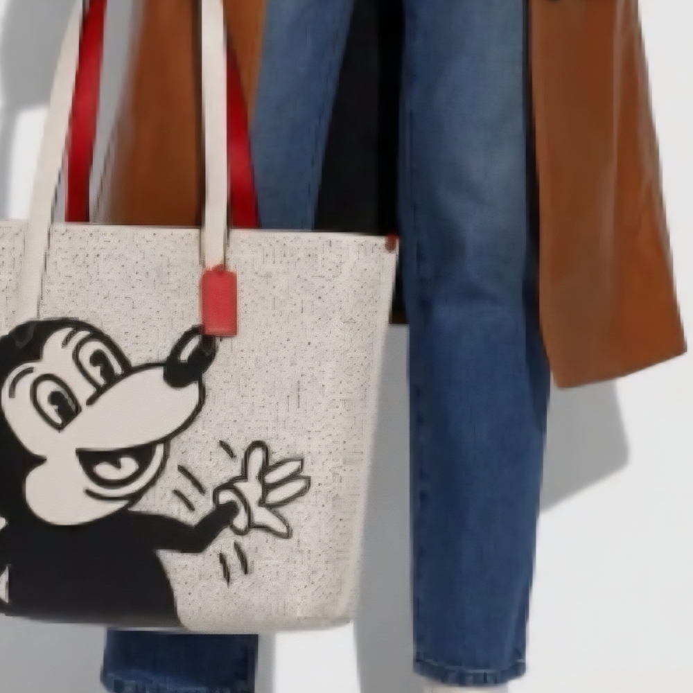 ❤️Large  Coach Disney Mickey Mouse X Keith Haring Highline Brass/Chalk Tote - Picture 10 of 10